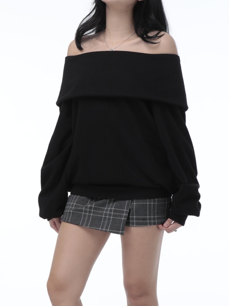 Relaxed Off-the-Shoulder Knit Top, image 3