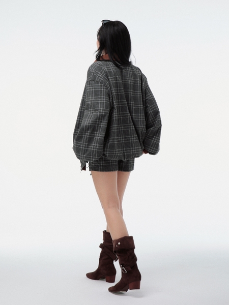 Relaxed Flannel Lapel-Collar Jacket, image 2
