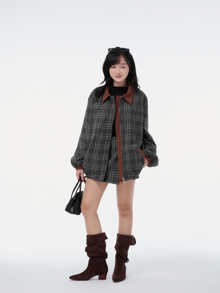 Relaxed Flannel Lapel-Collar Jacket, image 6