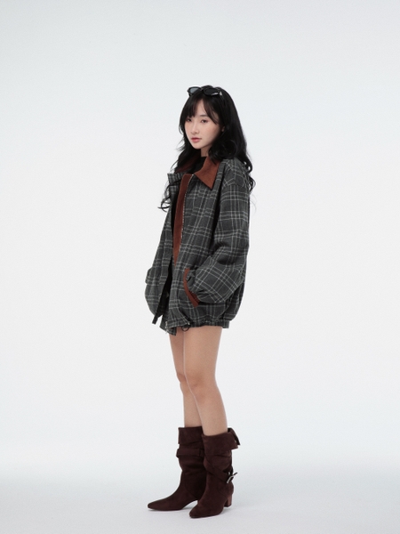Relaxed Flannel Lapel-Collar Jacket, image 8