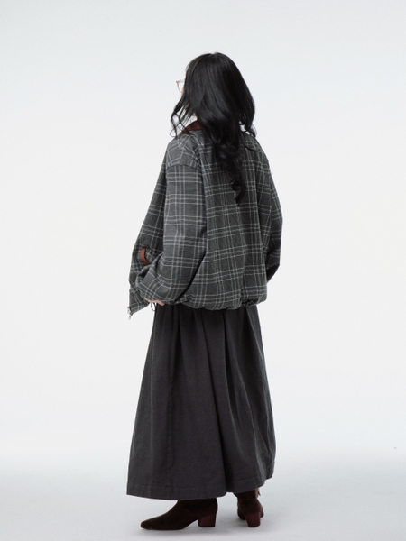 Relaxed Flannel Lapel-Collar Jacket, image 9