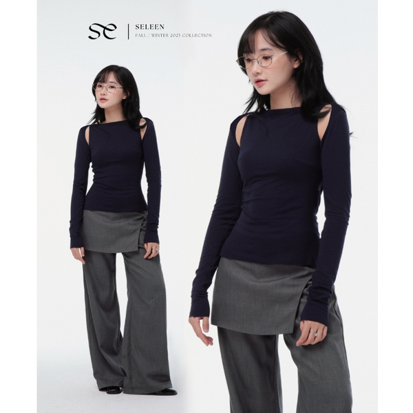 Seleen, Set áo tay dài 2 món form ôm thiết kế hở vai, WT0192