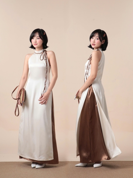 Tra Nguyet Tie-Neck Halter Ao Dai, image 35