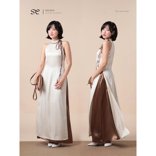 Tra Nguyet Tie-Neck Halter Ao Dai, image 10