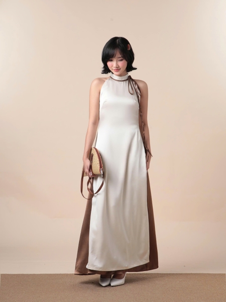 Tra Nguyet Tie-Neck Halter Ao Dai, image 5
