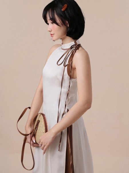 Tra Nguyet Tie-Neck Halter Ao Dai, image 6