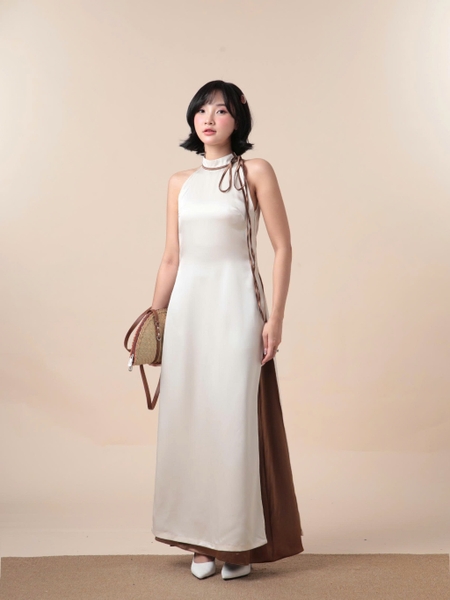 Tra Nguyet Tie-Neck Halter Ao Dai, image 7