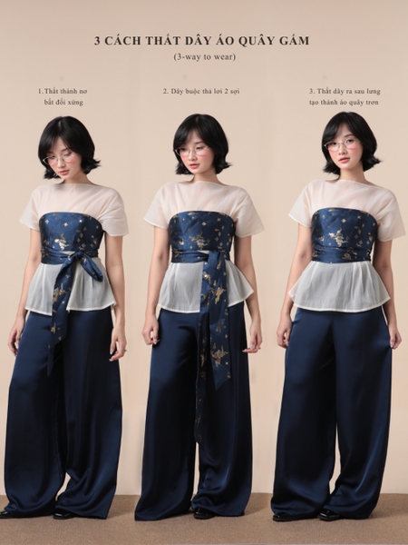 Short-Sleeve Top and Jacquard Bandeau Set, image 2