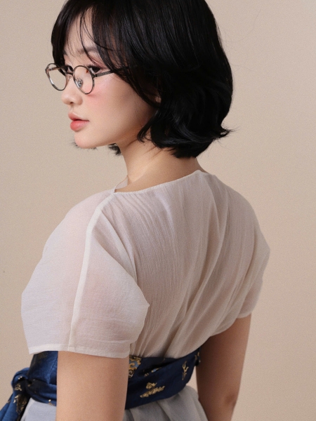 Short-Sleeve Top and Jacquard Bandeau Set, image 4