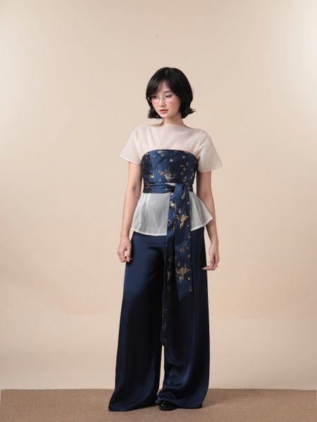 Short-Sleeve Top and Jacquard Bandeau Set, image 6