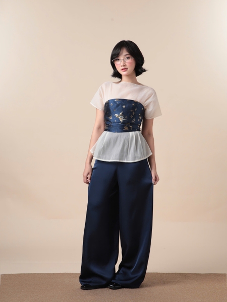 Short-Sleeve Top and Jacquard Bandeau Set, image 8