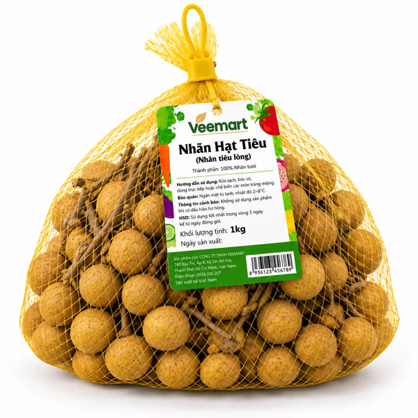 Nhãn Hạt Tiêu túi lưới 1kg
