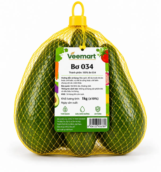 Bơ 034 - Túi lưới 1 kg (±10%)
