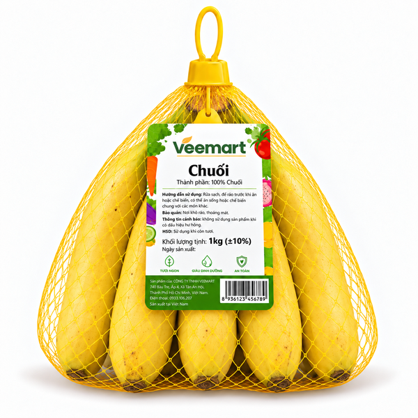 Chuối túi lưới 1kg (±10%)