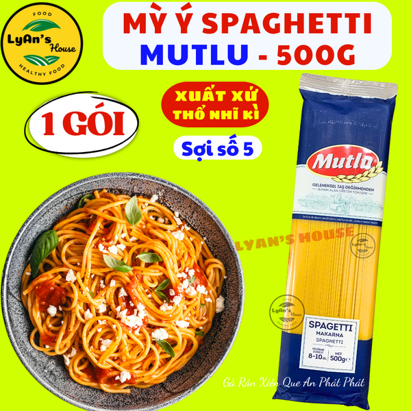 Mỳ Ý Spaghetti Mutlu 500g (Sợi số 5)- Pasta Sợi Tròn Cho Nhà Hàng & Quán Ăn