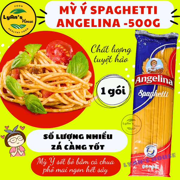 Mỳ Ý Spaghetti Angelina 500g Sợi Tròn - Mì Ý Giá Sỉ Cho Quán