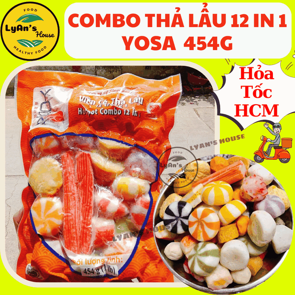 Viên Thả Lẩu YOSA 12in1 454g - Seafood Ball Mix Cho Quán Ăn & Lẩu