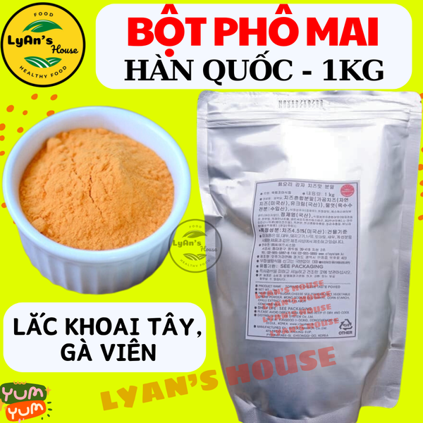 Bột Phô Mai Hàn Quốc 1kg - Cheese Powder Cho Khoai Tây & Gà Chiên Giòn
