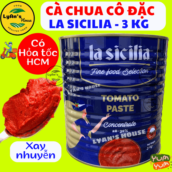 Cà Chua Cô Đặc La Sicilia 3kg - Tomato Paste Cho Pizza & Mì Ý