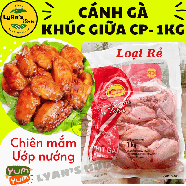Cánh Giữa Gà CP Loại 2 - Wingette Mid Wing 1kg Cho Quán Ăn