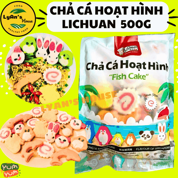 Chả Cá Hoạt Hình Lichuan 500g - Topping Ăn Vặt Mì Cay Trộn