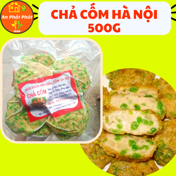 Chả Cốm Xanh Hà Nội 500g chiên giòn topping bún đậu