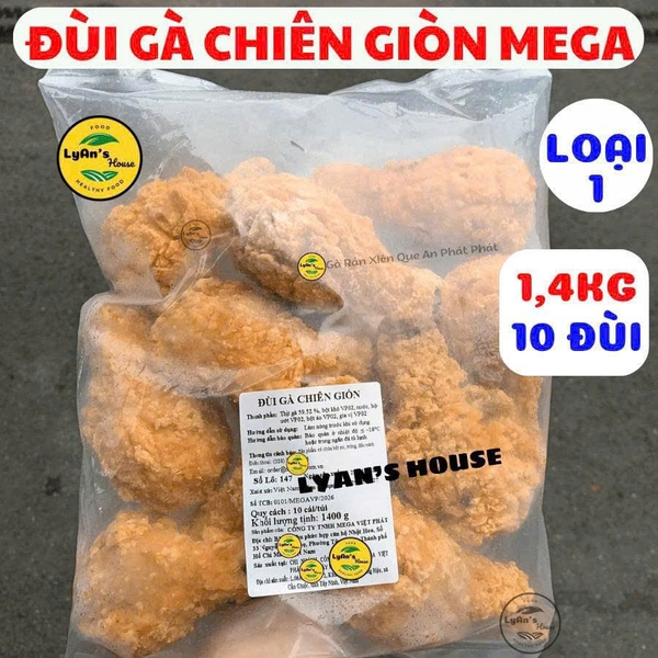 Đùi Gà Chiên Giòn MEGA 1.4kg (10 đùi) - Fried Chicken Cho Quán Ăn