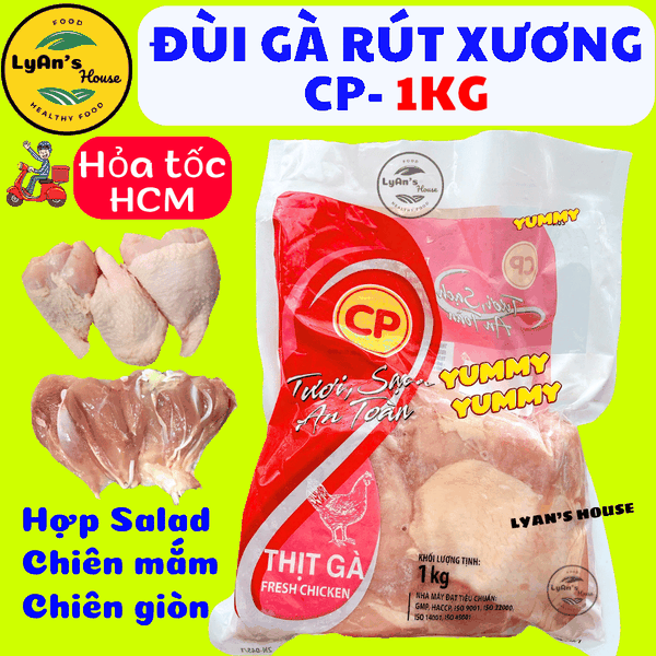 Đùi Gà Rút Xương 1kg - Boneless Chicken Leg Frozen Cho Quán Ăn