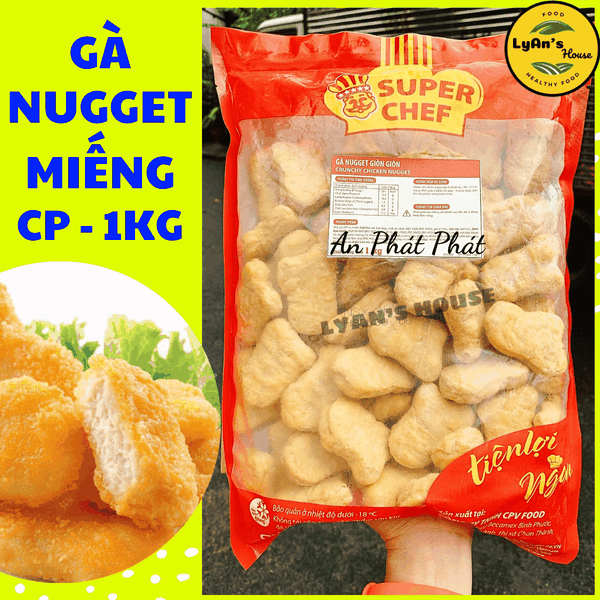 Nugget Gà Miếng CP SuperChef 1kg Chicken Nugget - Gà Rán Xiên Que An Phát Phát