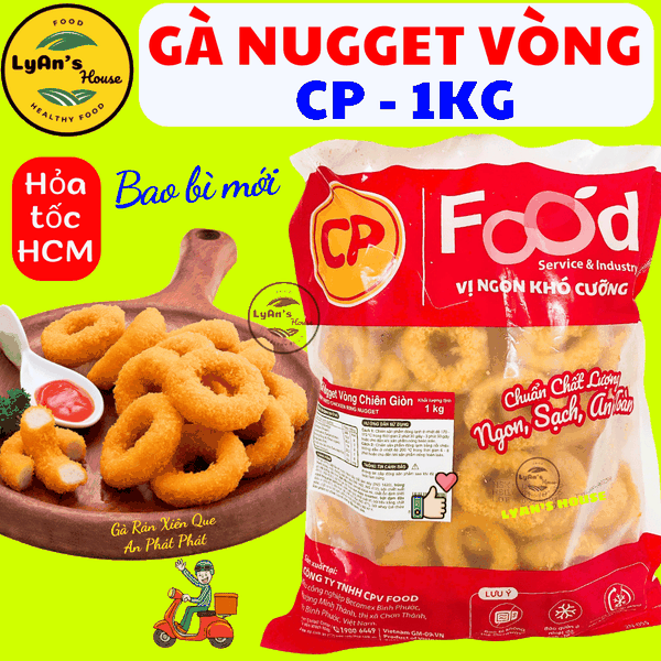 Nugget Vòng Chiên Giòn CP 1kg (55–60 Vòng) - Chicken Nugget