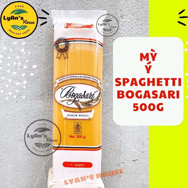 Mỳ Ý Spaghetti Bogasari 500g - Pasta Sợi Tròn Cho Quán Ăn