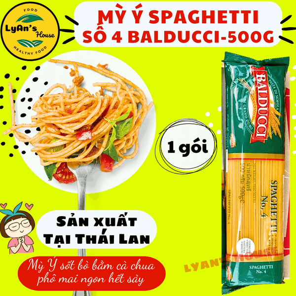 Mỳ Ý Spaghetti Balducci 500g (Sợi số 4) - Pasta Sợi Tròn Cho Nhà Hàng