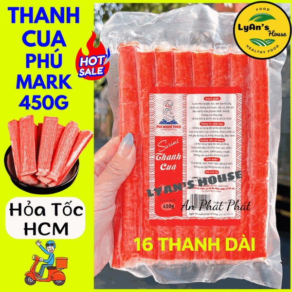 Thanh Cua KQUA Phú Mark 450g - Crab Stick Cho Sushi & Kimbap