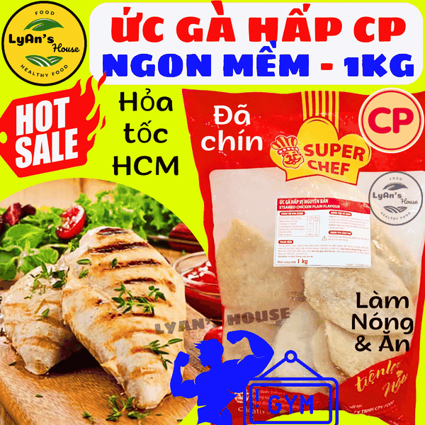 Ức Gà Nguyên Bản CP 1kg - Steam Chicken Breast Eatclean