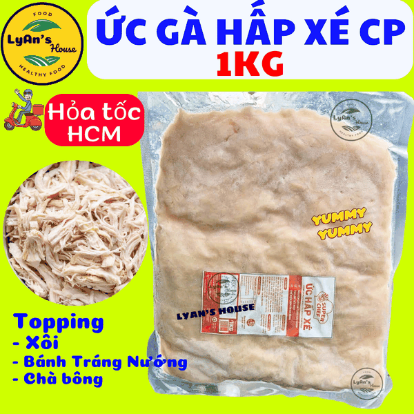 Ức Gà Hấp Xé Sợi CP SuperChef 1kg - Steamed Shredded Chicken Breast Eatclean