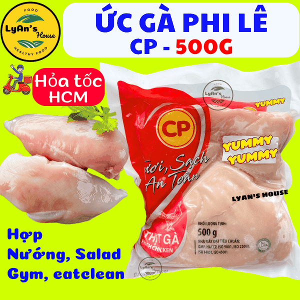 Ức Gà Phi Lê CP 500g - Chicken Breast Fillet Frozen Cho Quán Ăn & Eat Clean
