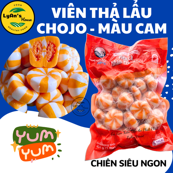Viên Thả Lẩu Trứng Cá Màu Cam CHOJO 454g đông lạnh