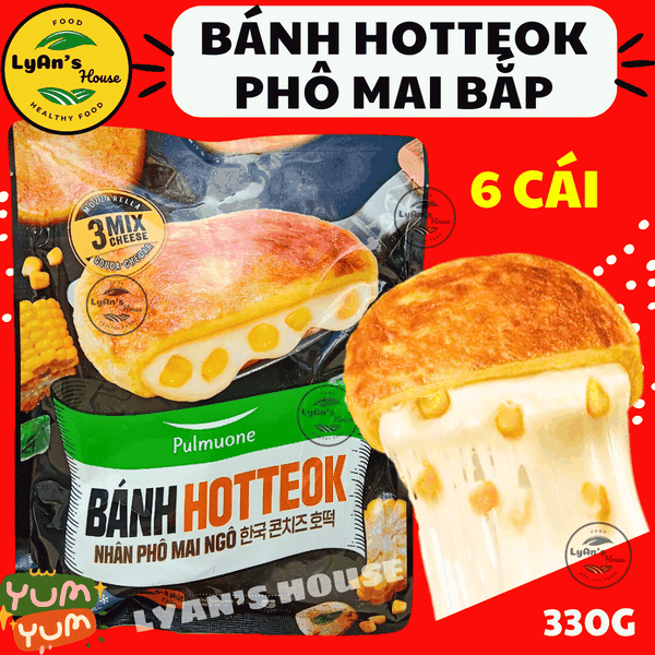 Bánh Hotteok Nhân Phô Mai Bắp 300g (6 Cái) - Bánh Ăn Vặt Kiểu Hàn