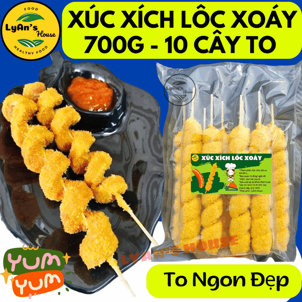 Xúc Xích Lốc Xoáy Tẩm Bột 650g (10 Cây)