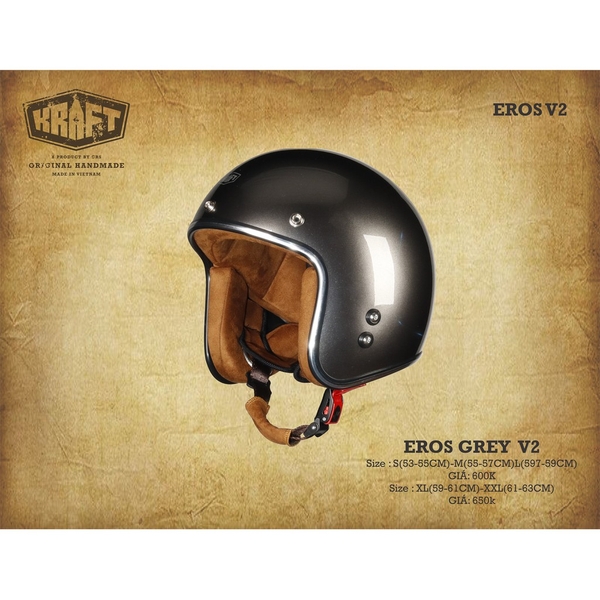 Mũ Bảo Hiểm Kraft - Eros V2 - Gray