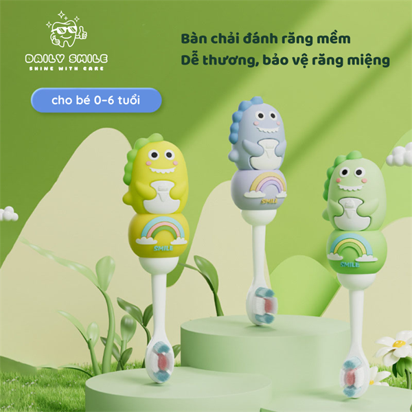 Bàn chải trẻ em khủng long dễ thương
