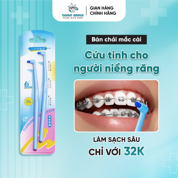 Bàn Chải Đánh Răng Chuyên Dụng Cho Người Niềng Răng Daily Smile Sợi PBT Đức Cao Cấp