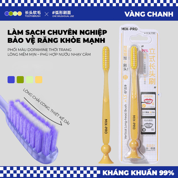 Bàn chải có giác hút màu xanh lá
