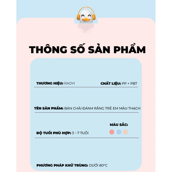 Bộ 3 chiếc bàn chải vịt dễ thương màu kẹo