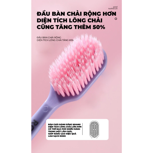 Bàn chải đánh răng người lớn màu xanh lá cây với 100 lỗ