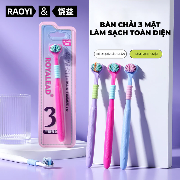 Bàn chải đầu tách 3 màu xanh da trời
