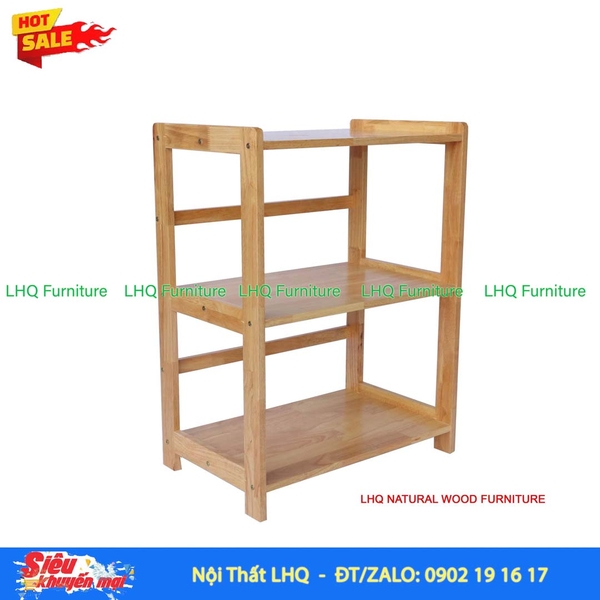 Kệ vi sóng gỗ cao su – Giải pháp sắp xếp nhà bếp gọn gàng, tiện dụng