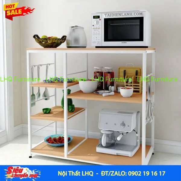 Tổng hợp những kiểu kệ để lò vi sóng đẹp, tiện dụng cho nhà bếp