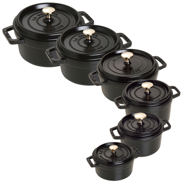 Nồi gang tròn màu đen Staub