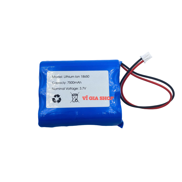 Pin Sạc Lithium-ion 1S 3.7V 7500mAh Jack XH 2.54mm (Tích Hợp Mạch BMS 3A)